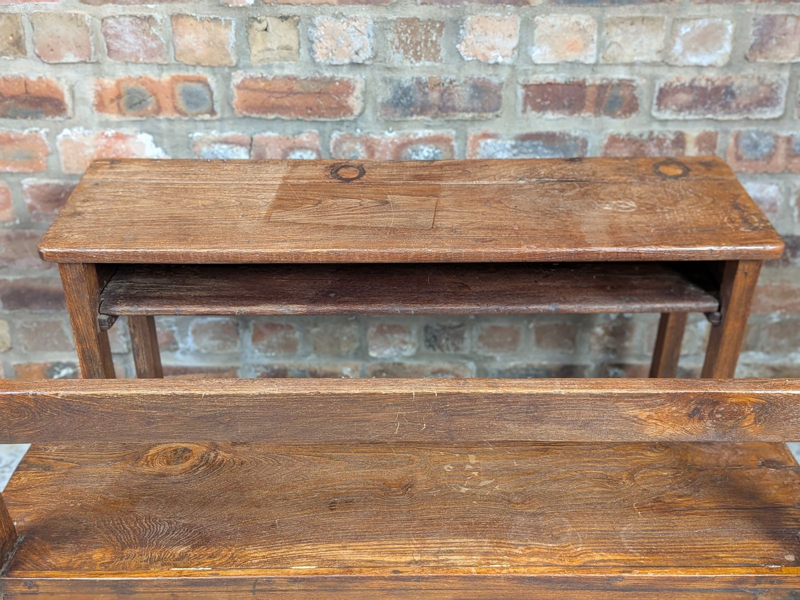 Antique Oak Double School Desk photo vinterior