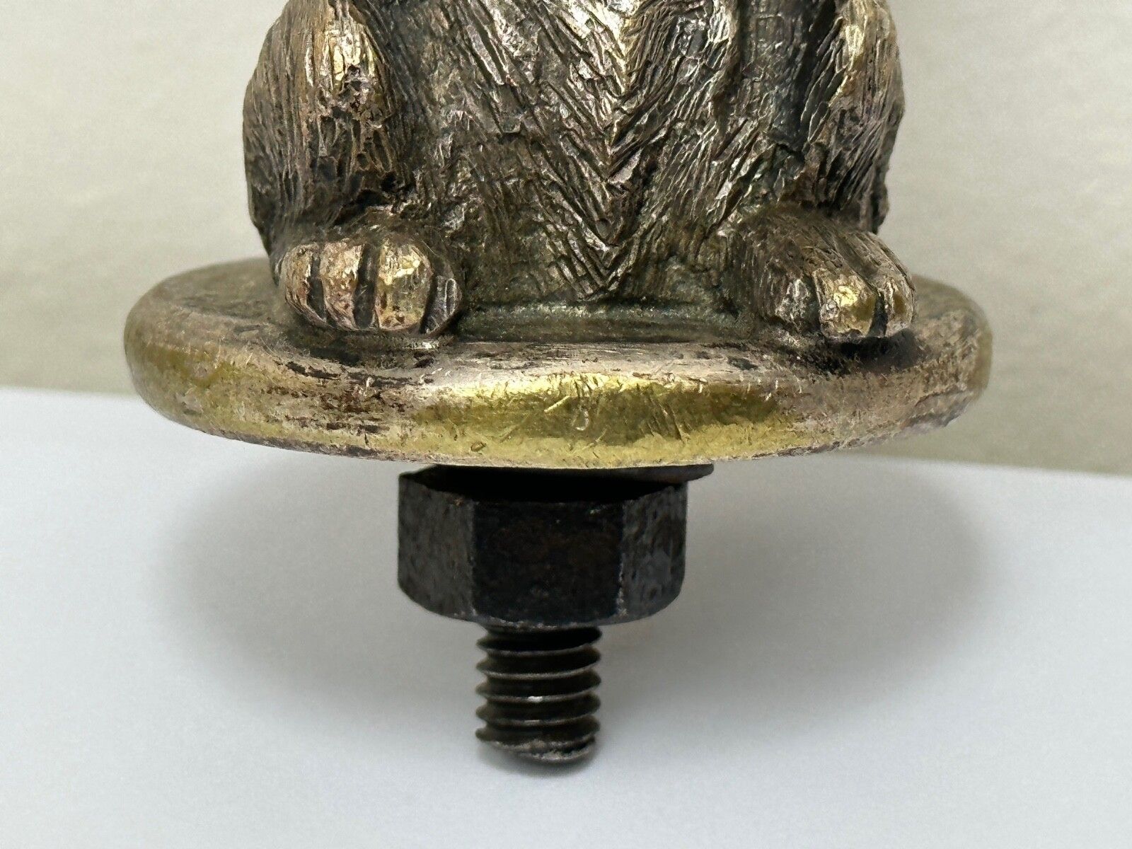 Small Antique Asprey Bronze Begging Scottie Dog Caesar Classic Car Mascot photo vinterior
