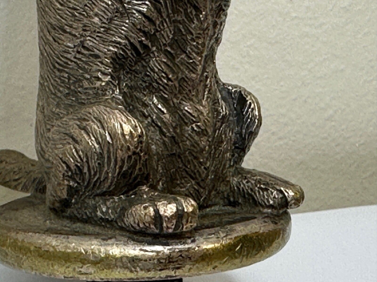 Art Small Antique Asprey Bronze Begging Scottie Dog Caesar Classic Car Mascot photo