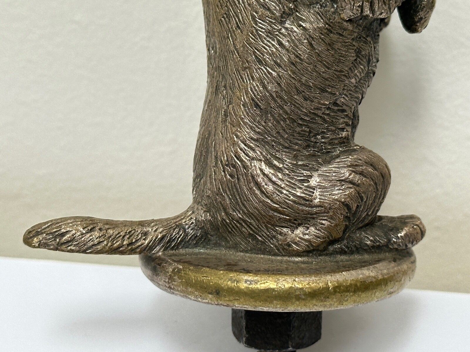 2000.0 Small Antique Asprey Bronze Begging Scottie Dog Caesar Classic Car Mascot photo