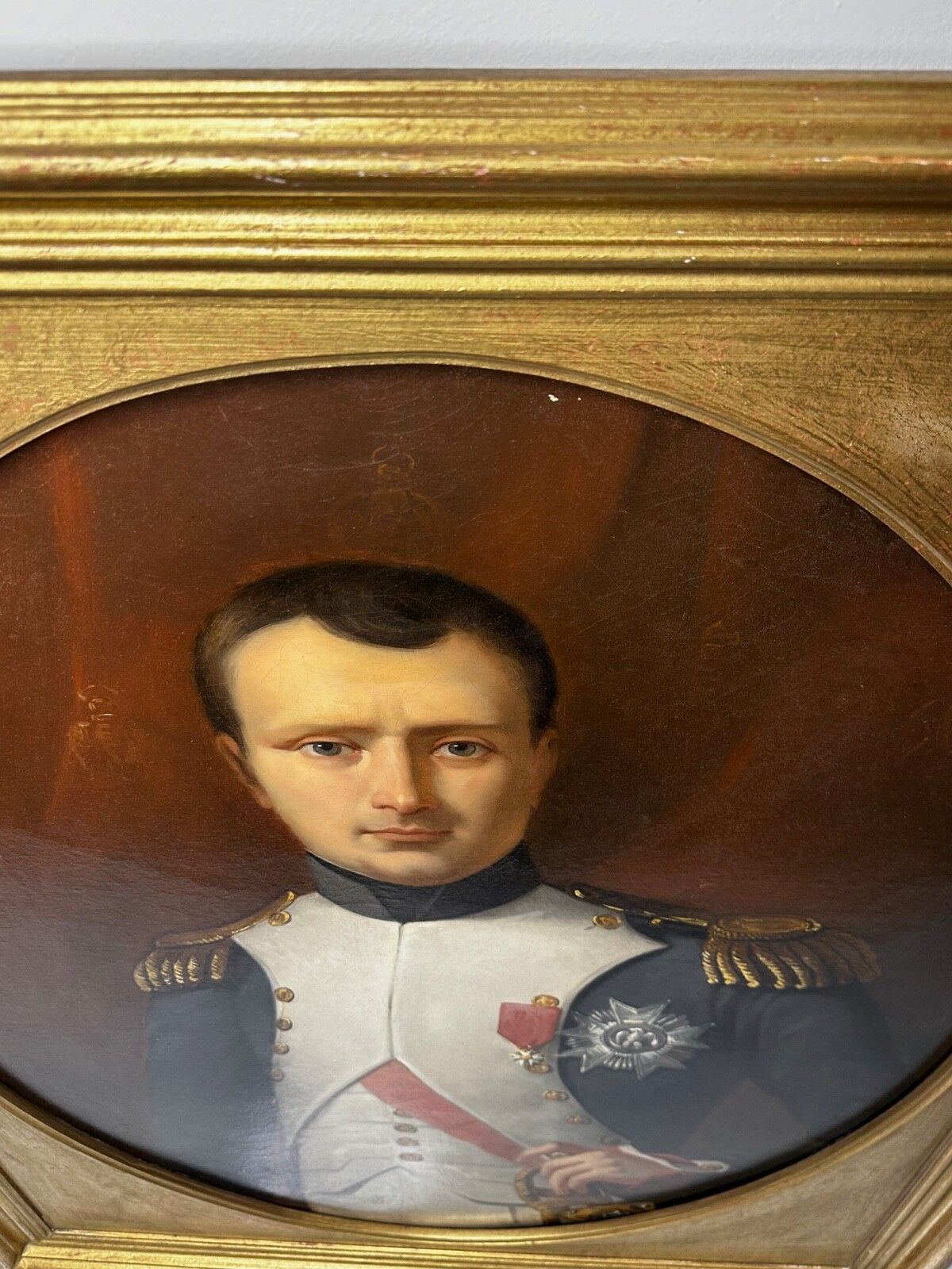 photo vintage Oil Portrait Napoleon Bonaparte Wearing The Grand Cross Of The Légion D’honneur