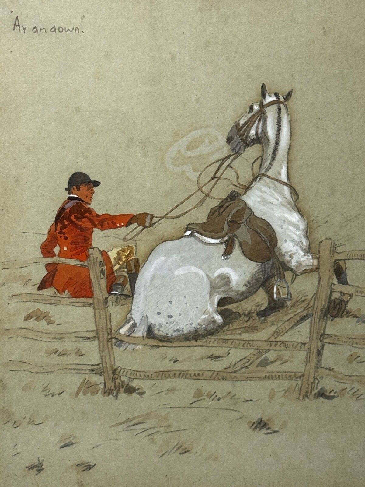 photo furniture Set 3 Historic English Hunting Paintings By Charles Johnson Payne Snaffles