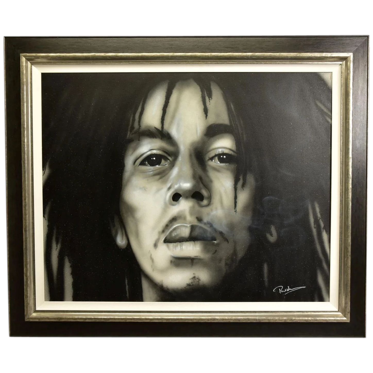 Paul Karslake Frsa (1958–2020) “Bob Marley” — Large Signed Mixed Media Portrait