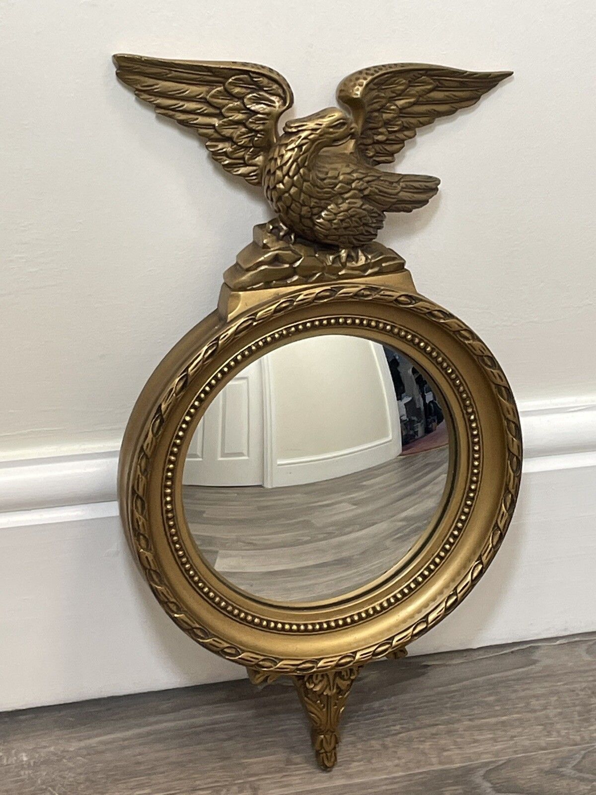 Beautiful Small Rare E Gomme English Gilt Eagle Crown Convex Wall Mirror C1950s photo buy