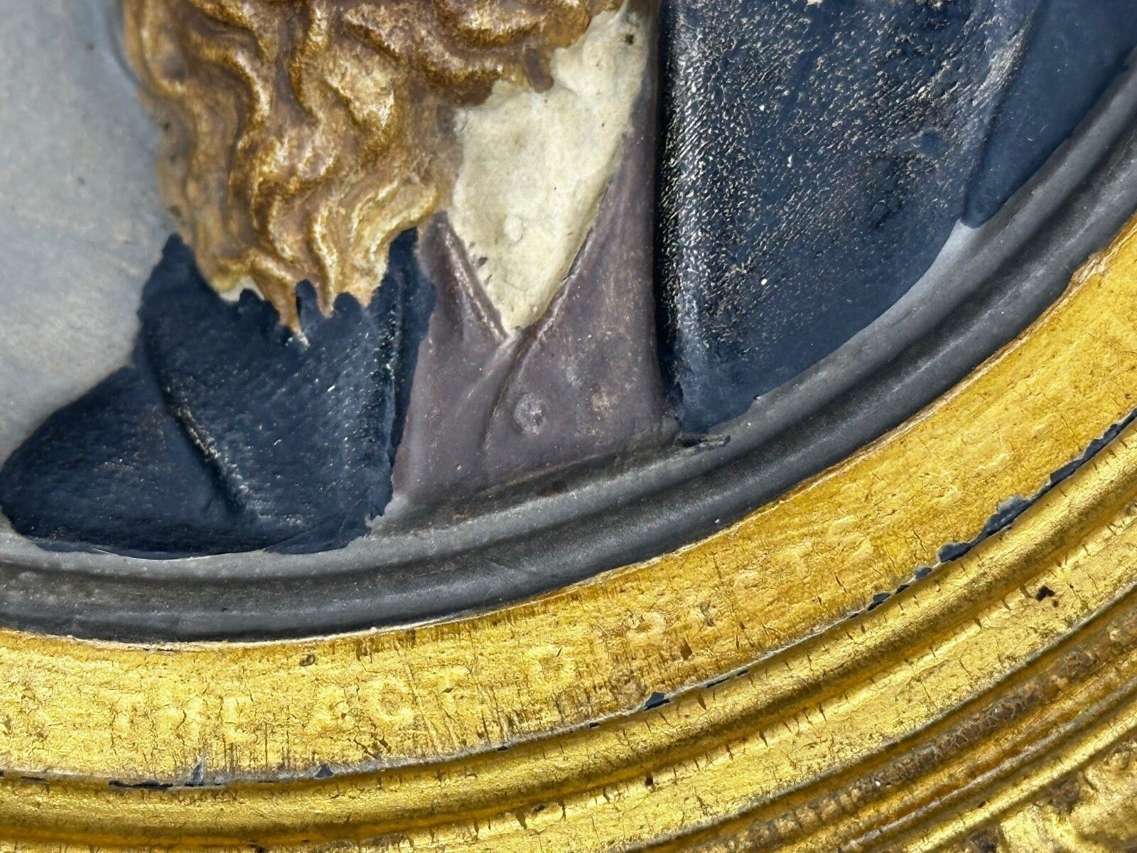 2000.0 Victorian Gilt Bronze In Low Relief Charles Dickens Portrait Wall Sculpture photo