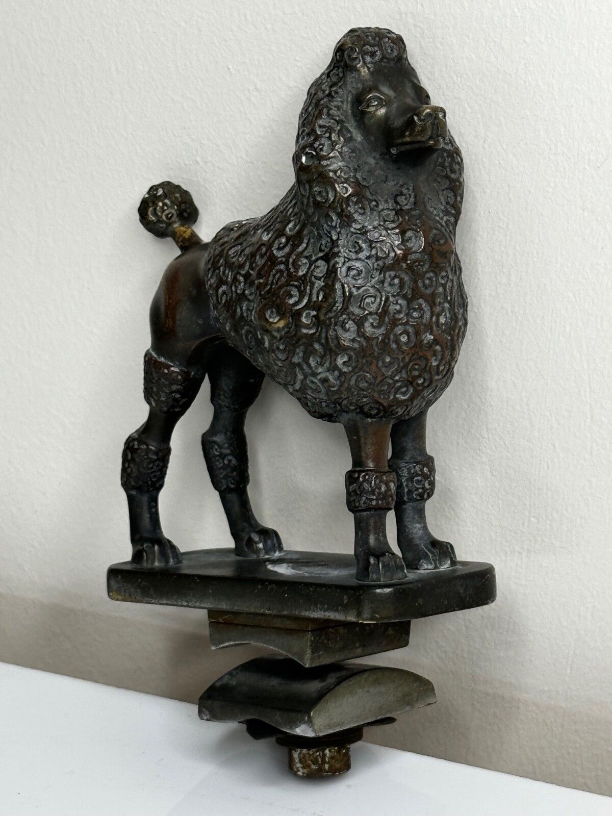Beautiful Cute Mid Century Bronze Poodle Dog Animal Classic Mascot Sculpture photo furniture