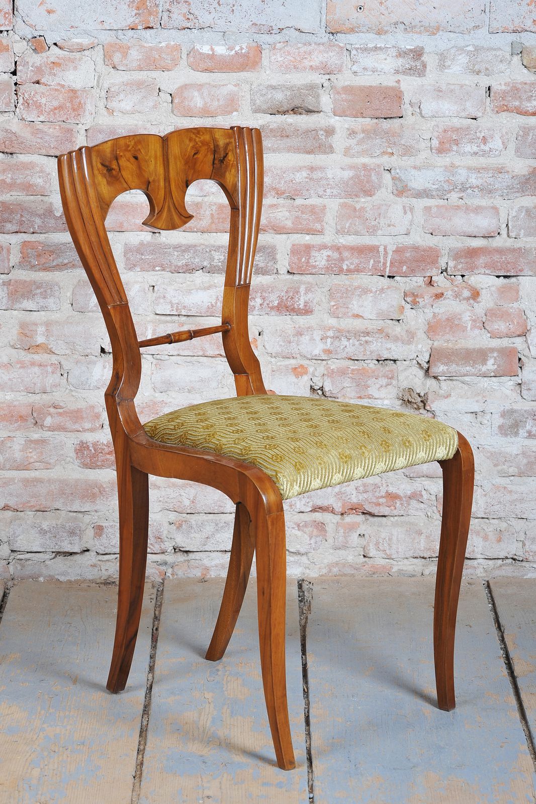Set Of Four Restored Biedermeier Chairs, Walnut, Revived Polish, Czech, 1840s photo Furniture