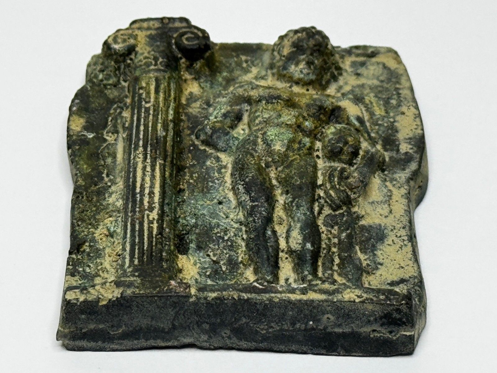🏛️ Historic Classical Mythology Roman Bronze Plaque Mount Hercules (Heracles) photo for sale