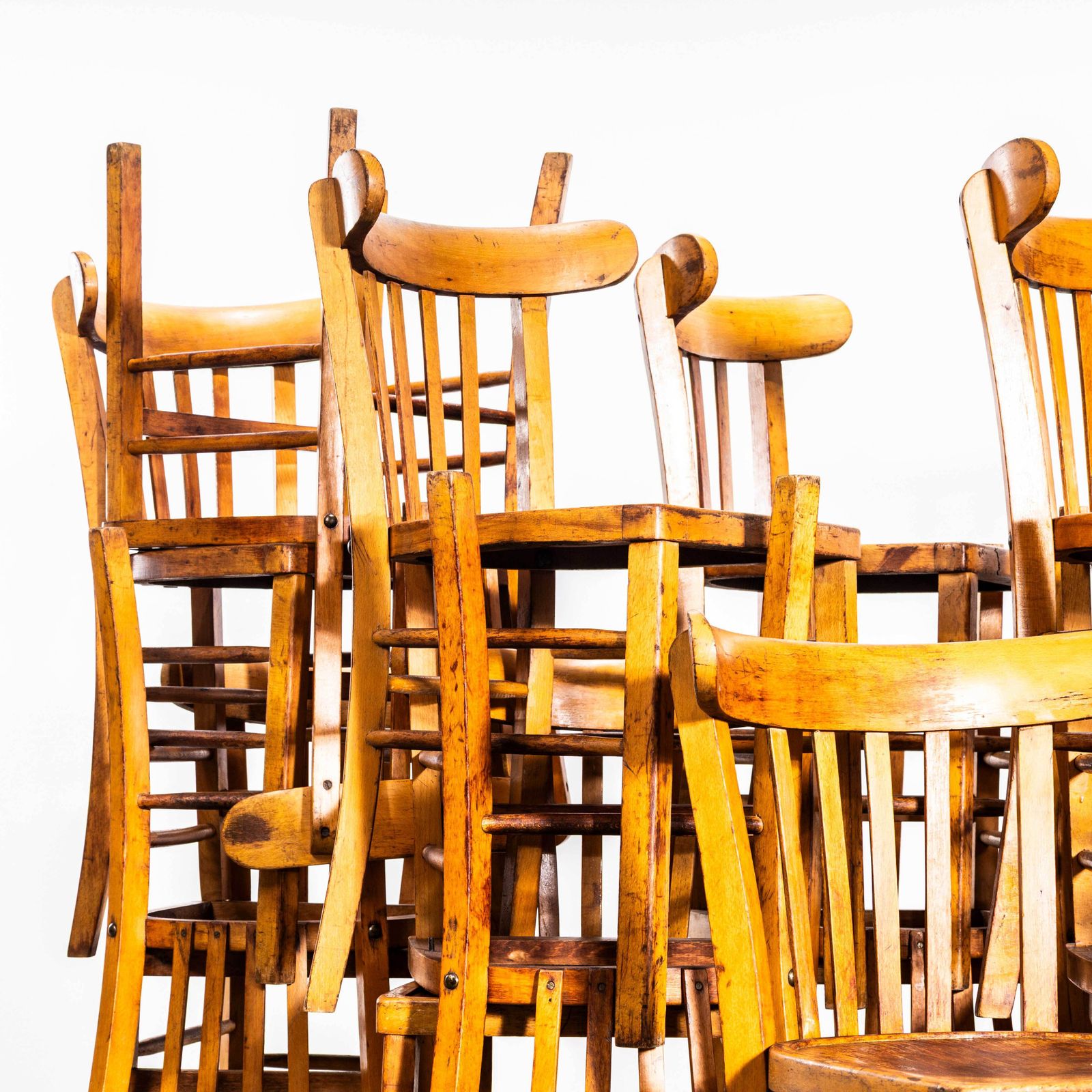 1950's Warm Blonde Luterma Farmhouse Dining Chairs photo vinterior