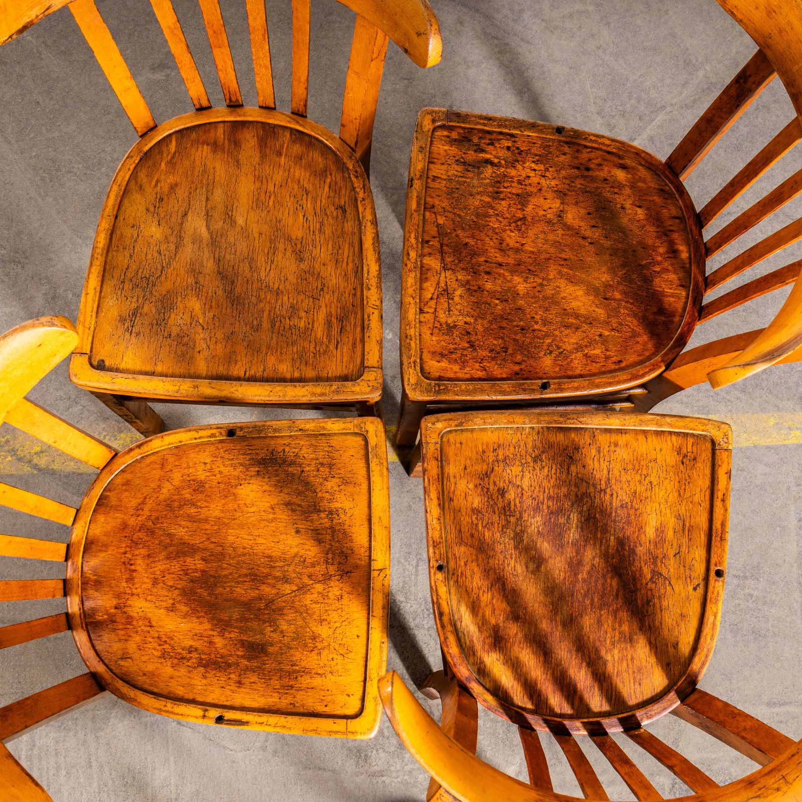 1950's Warm Blonde Luterma Farmhouse Dining Chairs   Set Of Six photo 870.0