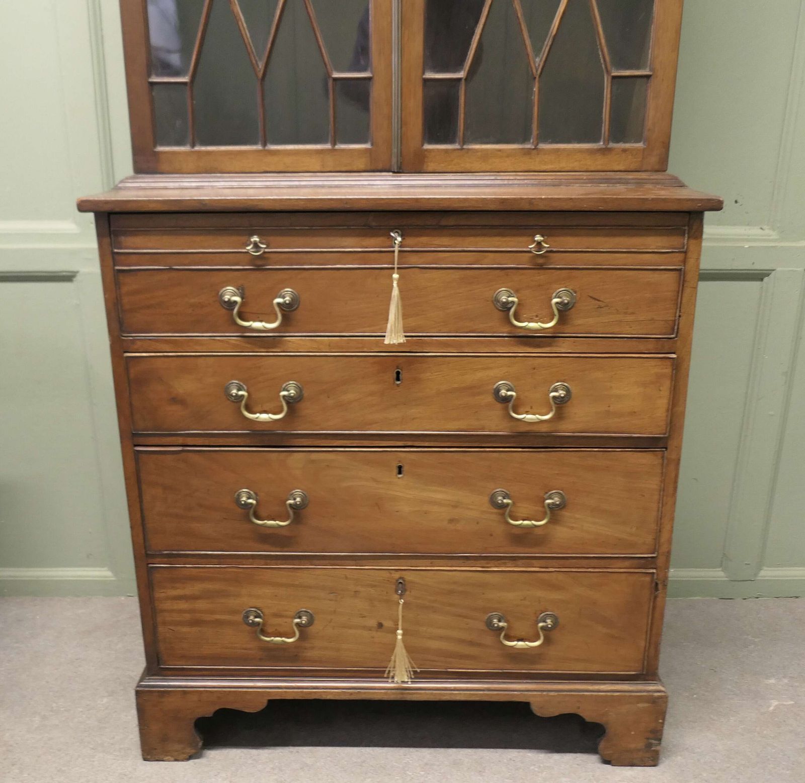 A Mahogany Bachelors Secretaire Bookcase photo for sale