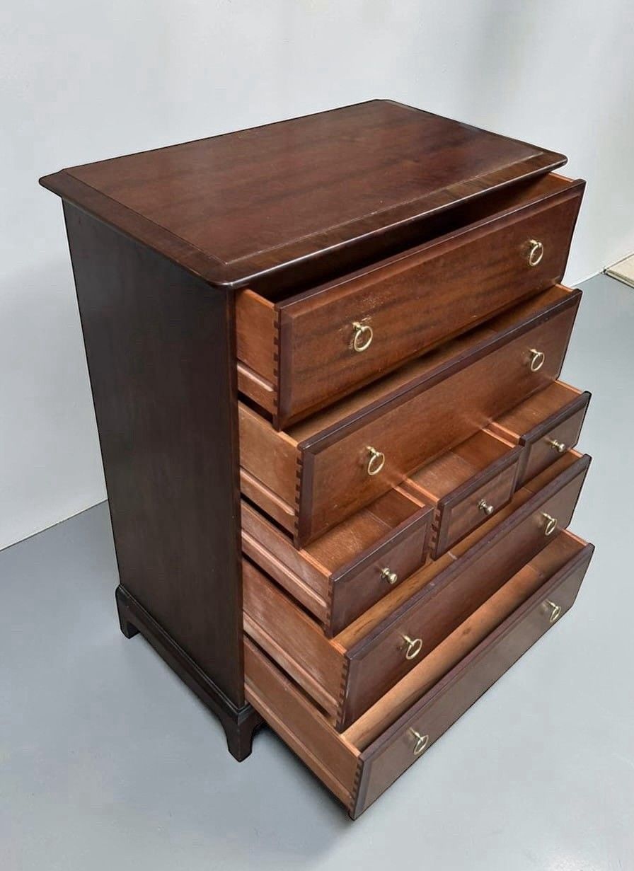 Stag Minstrel Mahogany 7 Drawer Tall Boy Chest Of Drawers Mid Century Retro photo 295.0
