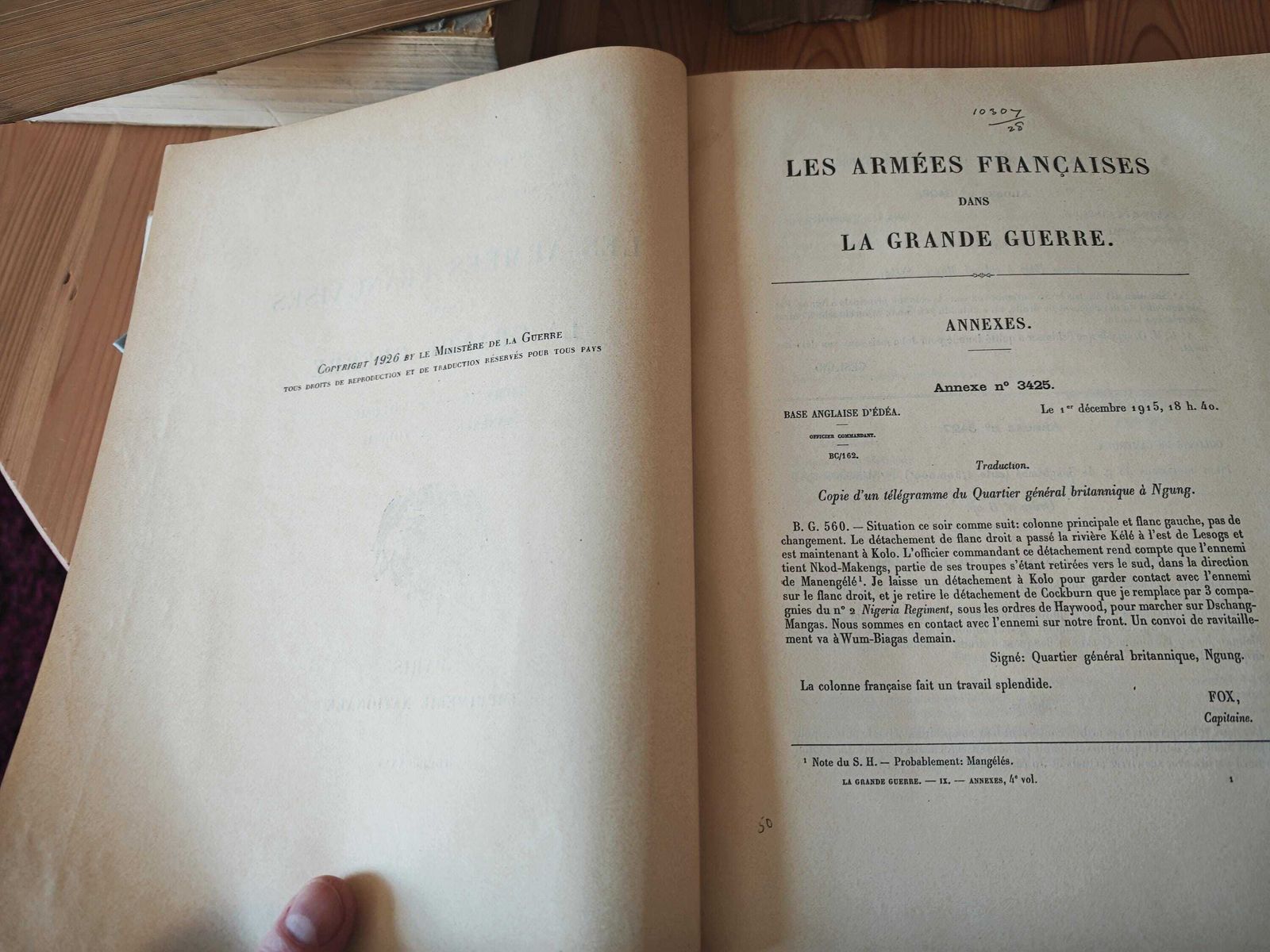 photo vinterior Antique "Les Armees Francaises Dans La Grande Guerre"   Tome Ix, All Volumes, Entire Set   Gd Con   1920s 30s   "Les Campagnes Coloniales"