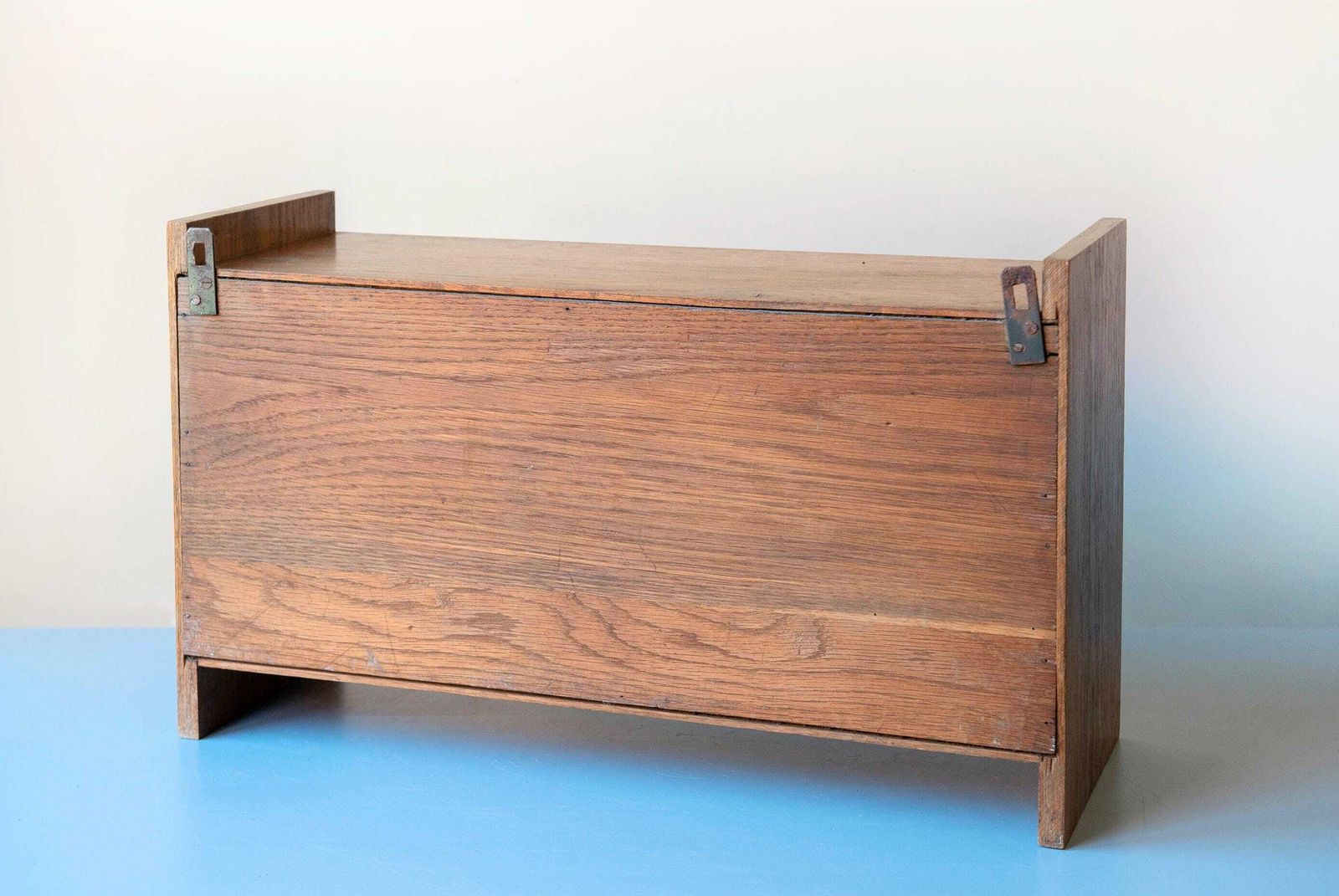 388.0 Antique Art Nouveau Wall Cabinet   Oak Hanging Cupboard   Jugendstil Cabinet, 1900s photo