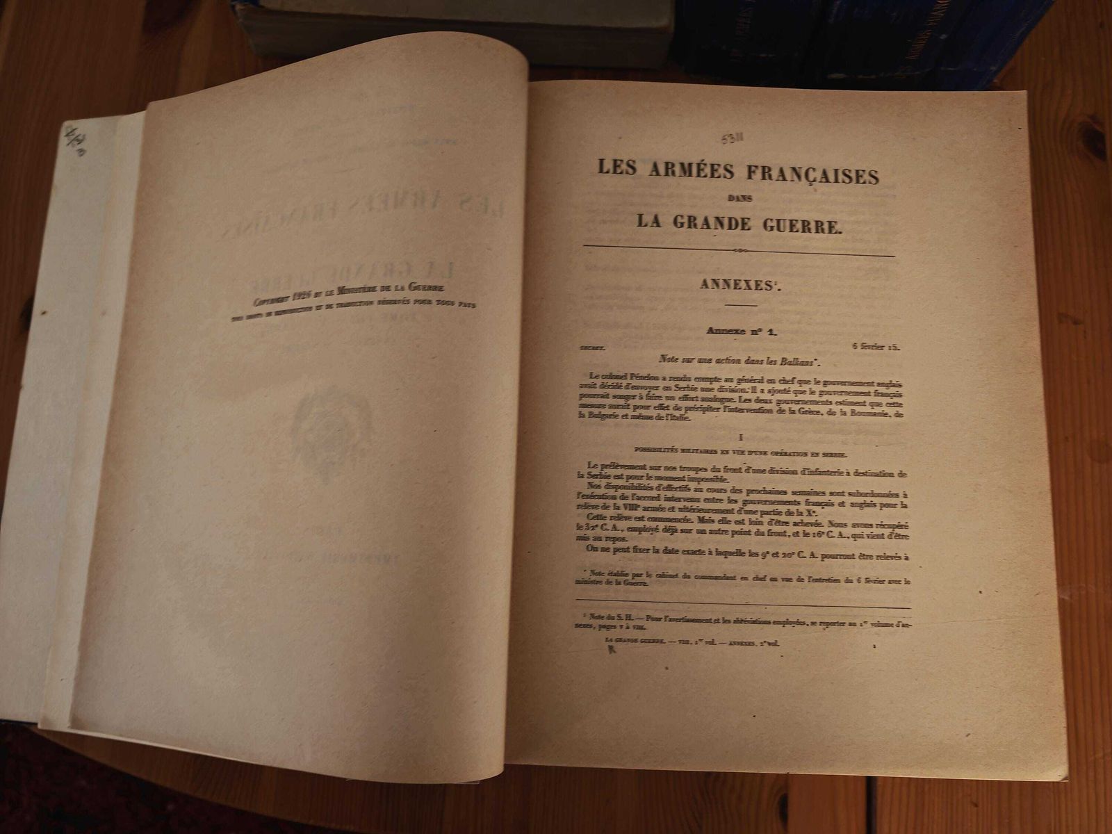Antique "Les Armees Francaises Dans La Grande Guerre"   Tome VIII, All Volumes, Entire Set   Gd Con   1920s 30s   "La Campagne D'orient" photo vinterior