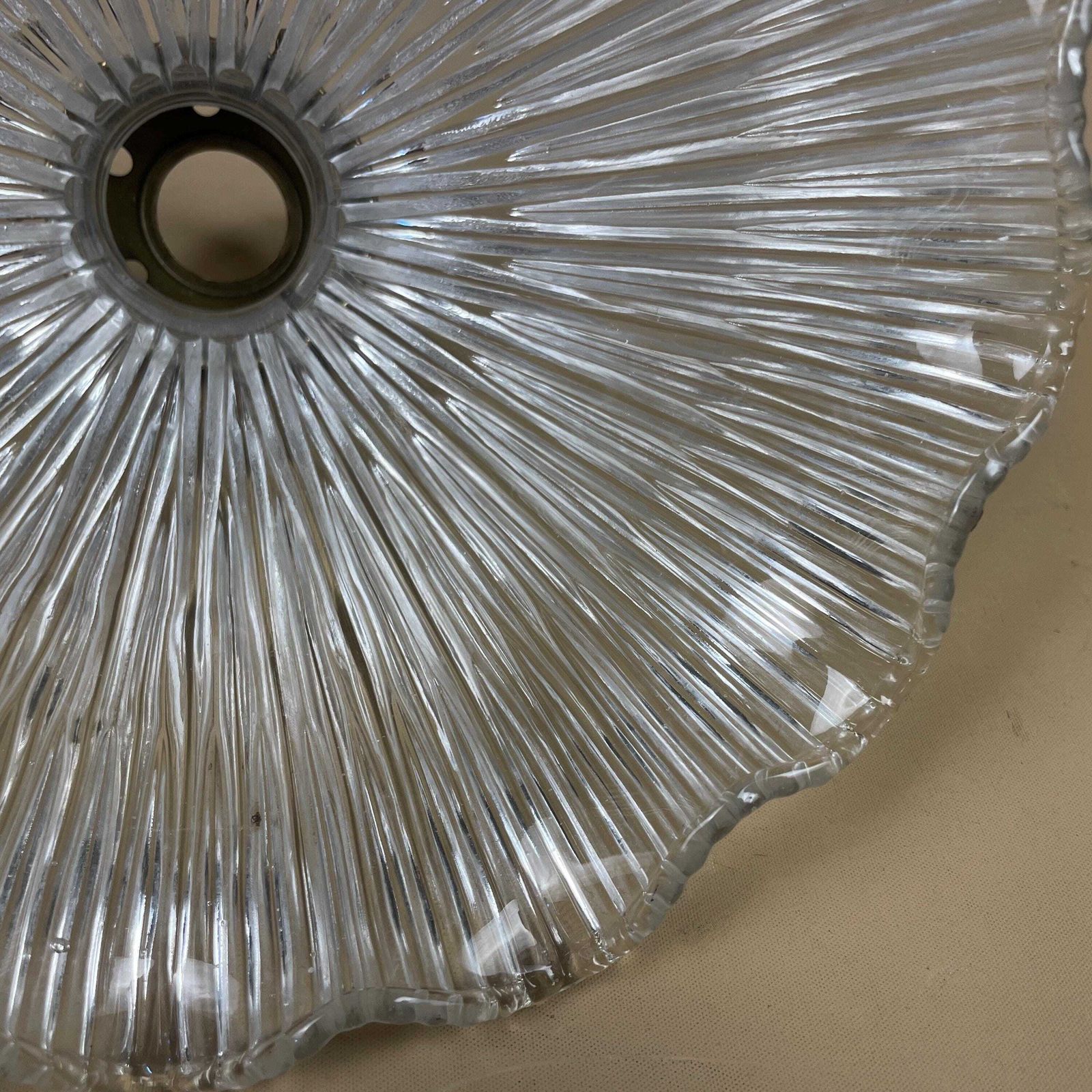 Glass Ceiling Lamp Shade Clear Textured Lampshade Tiffany Lightshade Light Patterned Pendant Art Deco Ribbed Scalloped Gold Fitting photo buy