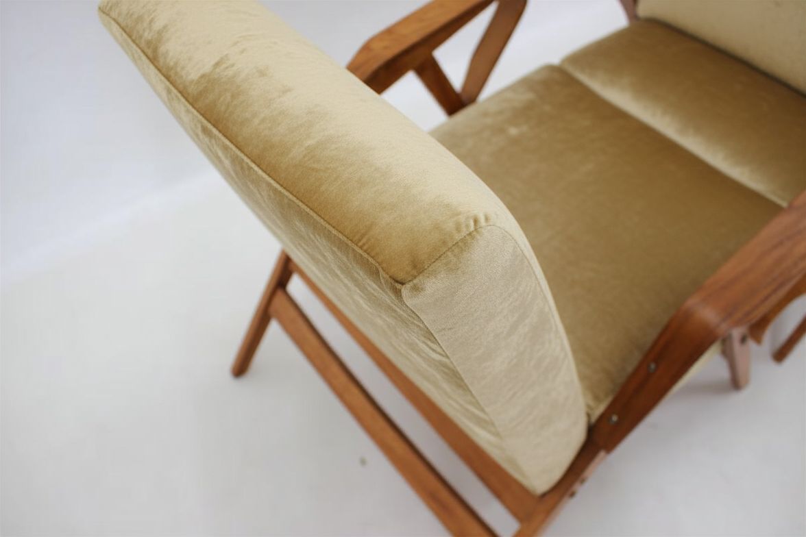 Mid Century Armchairs, Wooden Frame & Upholstered, František Jirák, 1960s–70s, Czechoslovakia photo vinterior