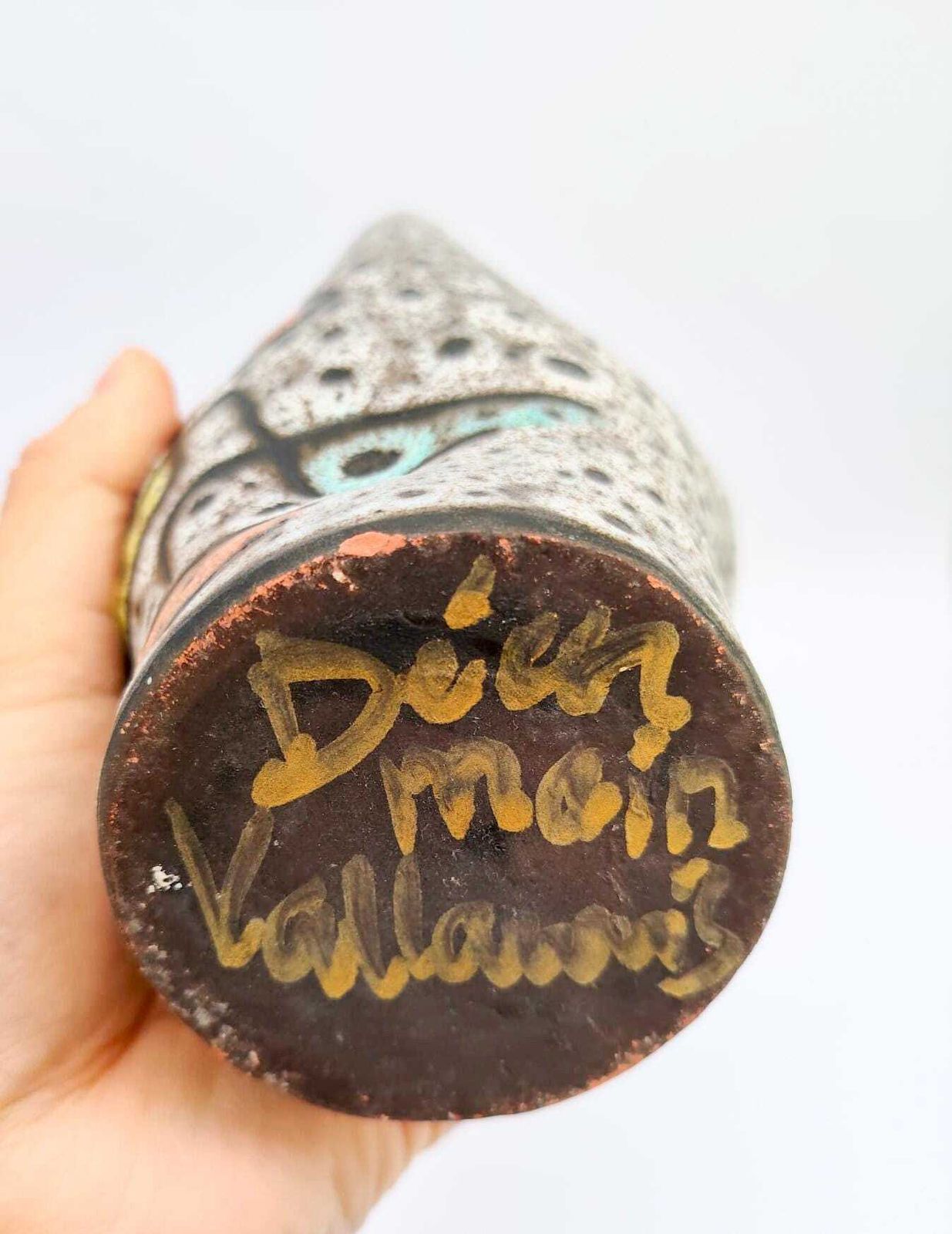 photo for sale Vallauris Ceramic Vase Designed By Marius Bessone, Vintage, Mid Century Modern, Capron Era
