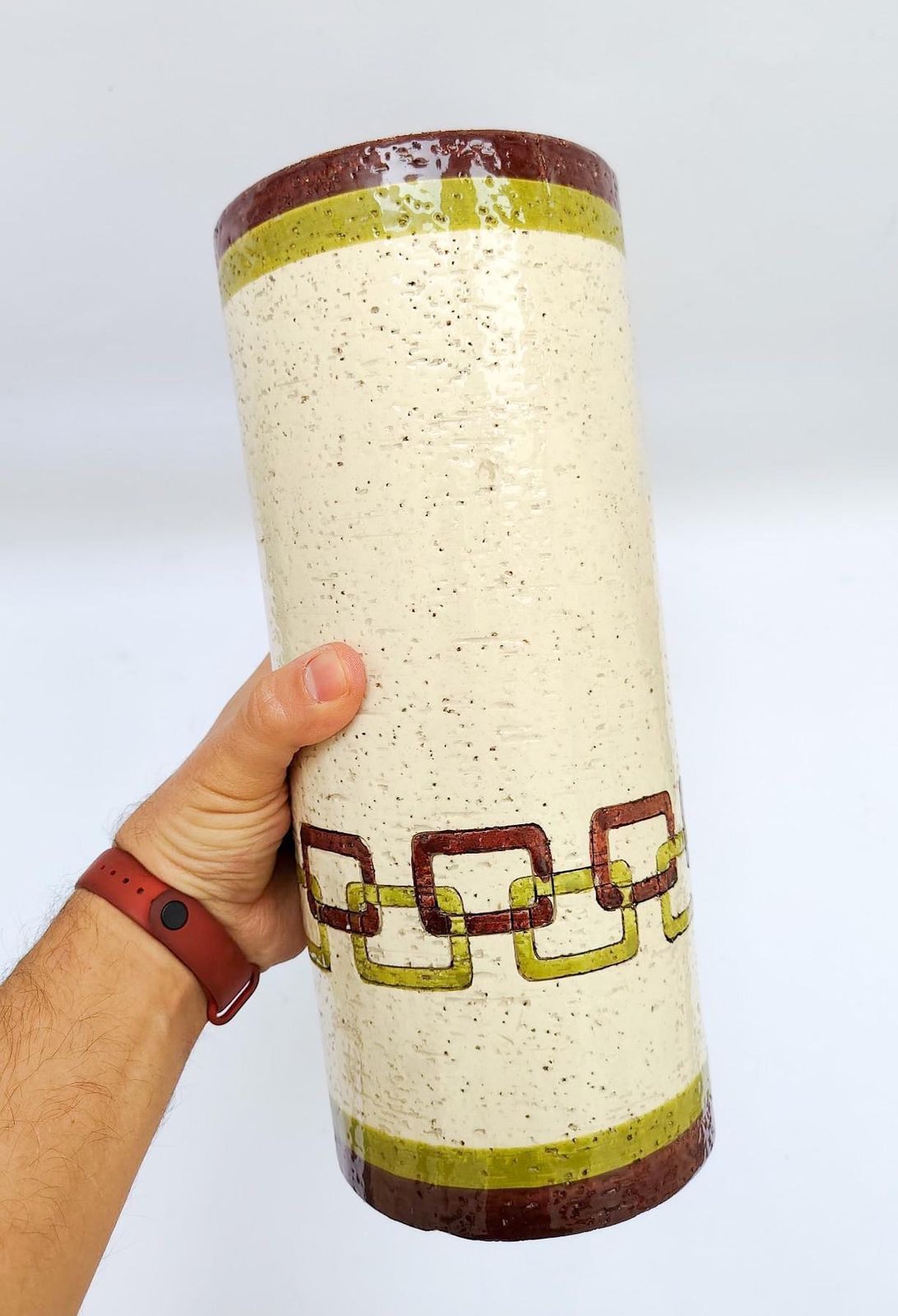 Rare Rosenthal Netter Ceramic Vase For Bitossi Chains Home Decor Midcentury Modern Alvino Bagni photo for sale