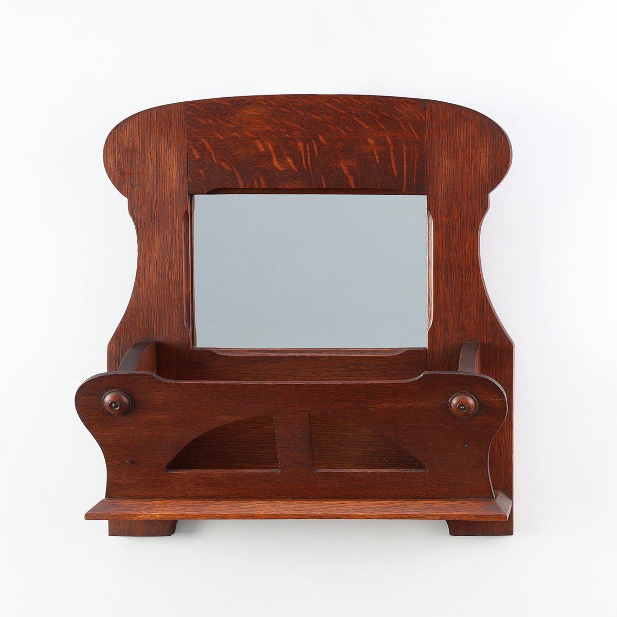 Art Nouveau Letter Holder In Oak, France, 1910s