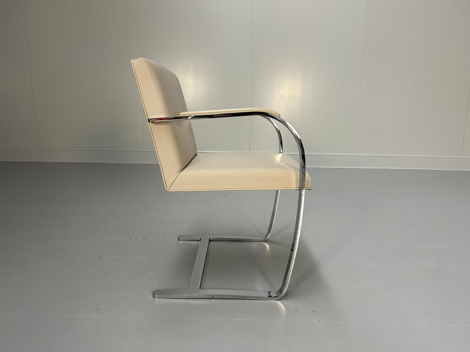 Knoll Studio "Brno" Flat Bar Armchair In Ivory Leather photo for sale