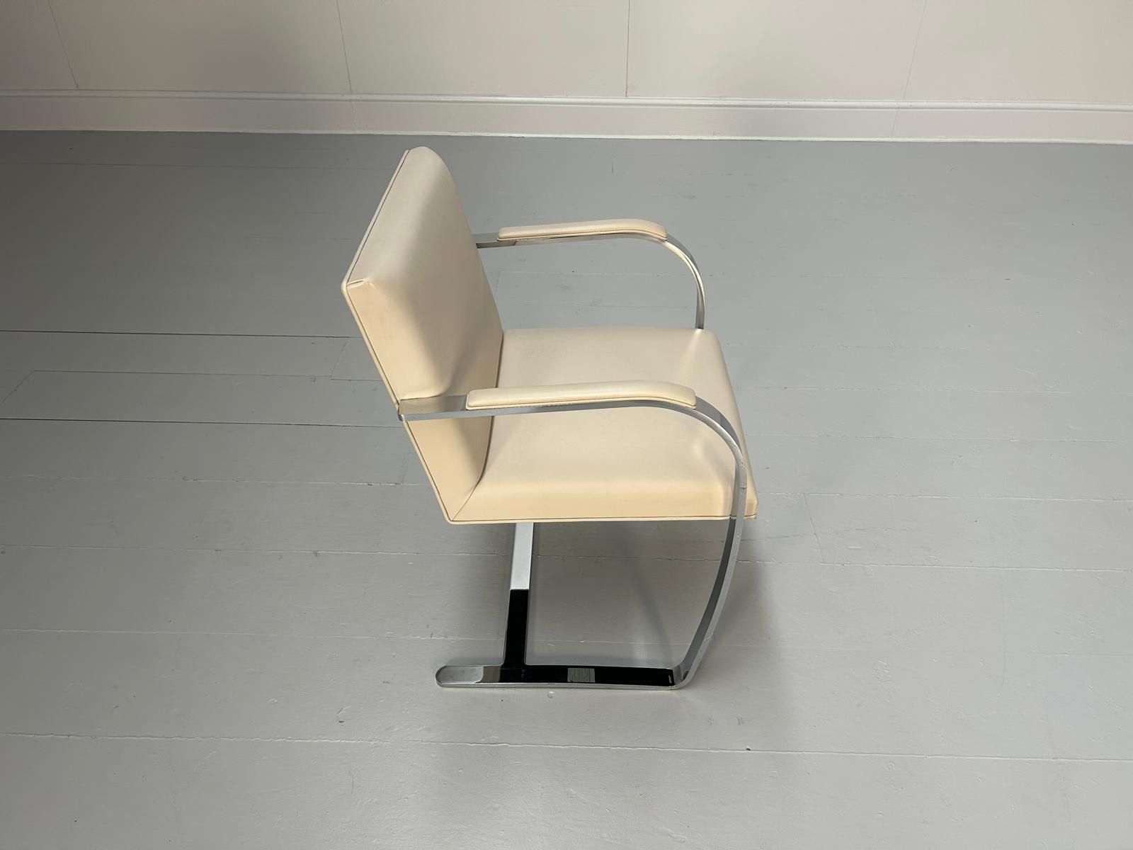 Knoll Studio "Brno" Flat Bar Armchair In Ivory Leather photo vinterior