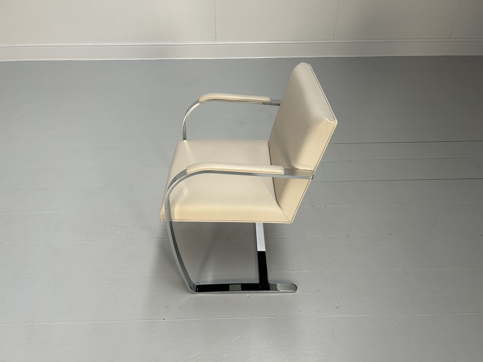 Knoll Studio "Brno" Flat Bar Armchair In Ivory Leather photo buy