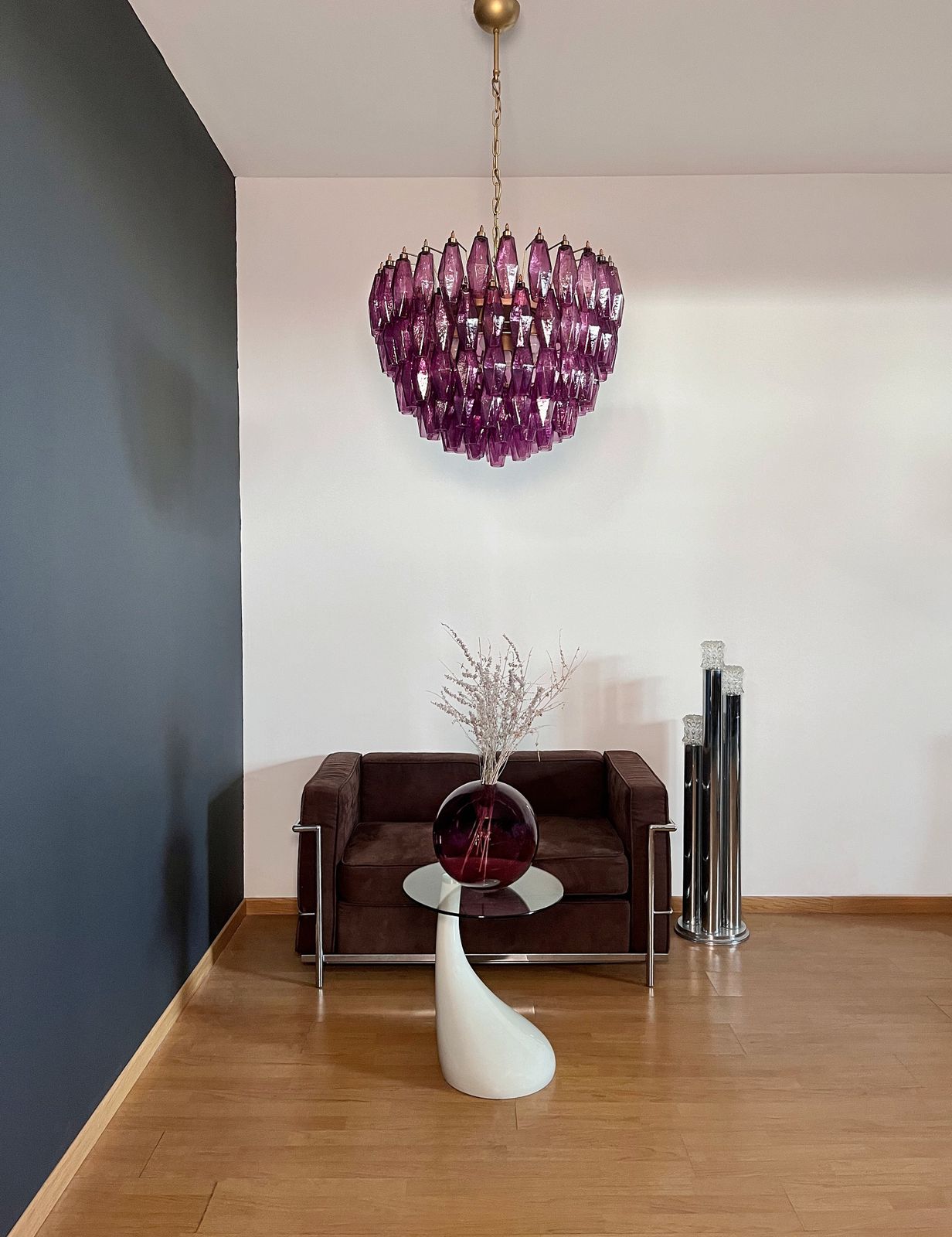 Amazing Murano Glass Candelier – 111  Amethyst Poliedri photo furniture