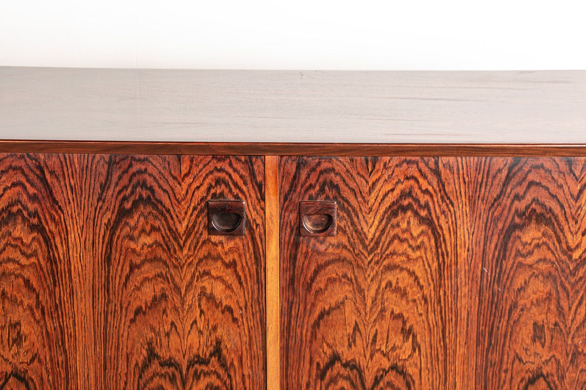 Scandinavian Sideboard Or Small Buffet In Rosewood By Erik Brouer For Brouer’s Mobelfabrik 1960. photo for sale