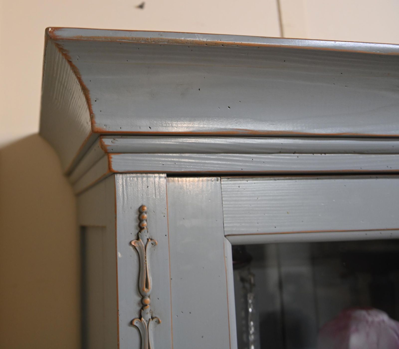 Painted English Dresser Kitchen Hutch Painted Cabinet Farmhouse 1920 photo vintage