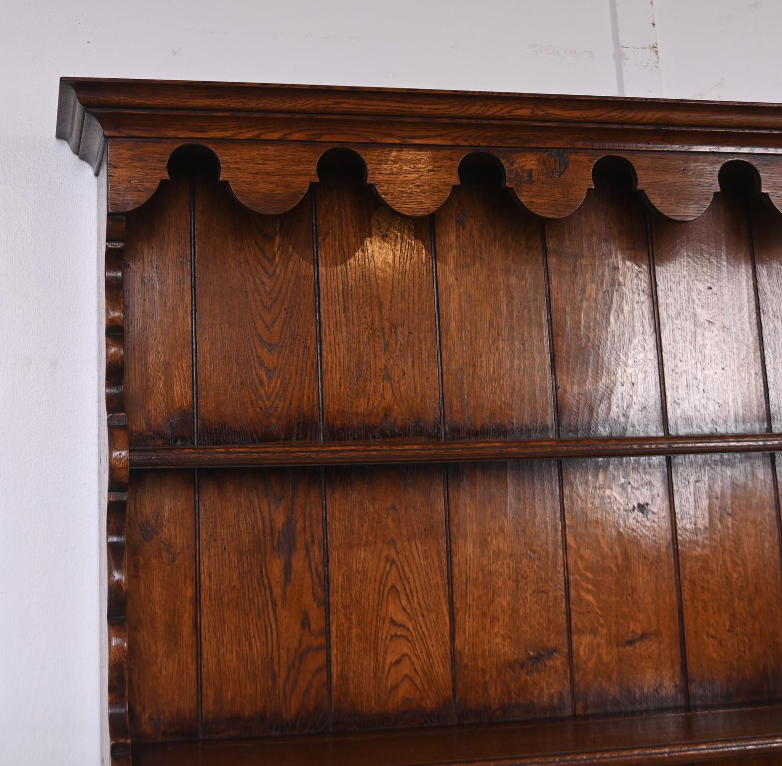 English Oak Dresser Base With Plate Rack Titmarsh & Goodwin Farmhouse photo for sale