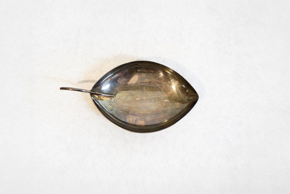 Silver Plated Gallia Leaf Pocket Emptier By Lino Sabattini For Christofle, France, 1950s photo furniture