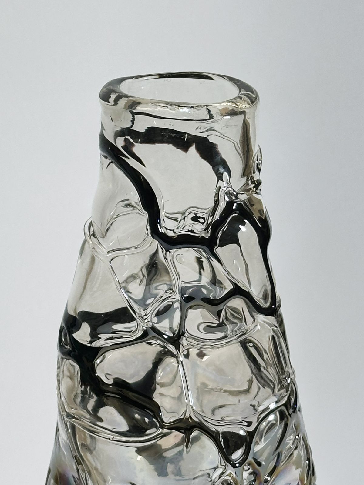 Italian Sculptural Art Glass Vase Attributed To Angelo Rinaldi Liane Series 1970s photo for sale