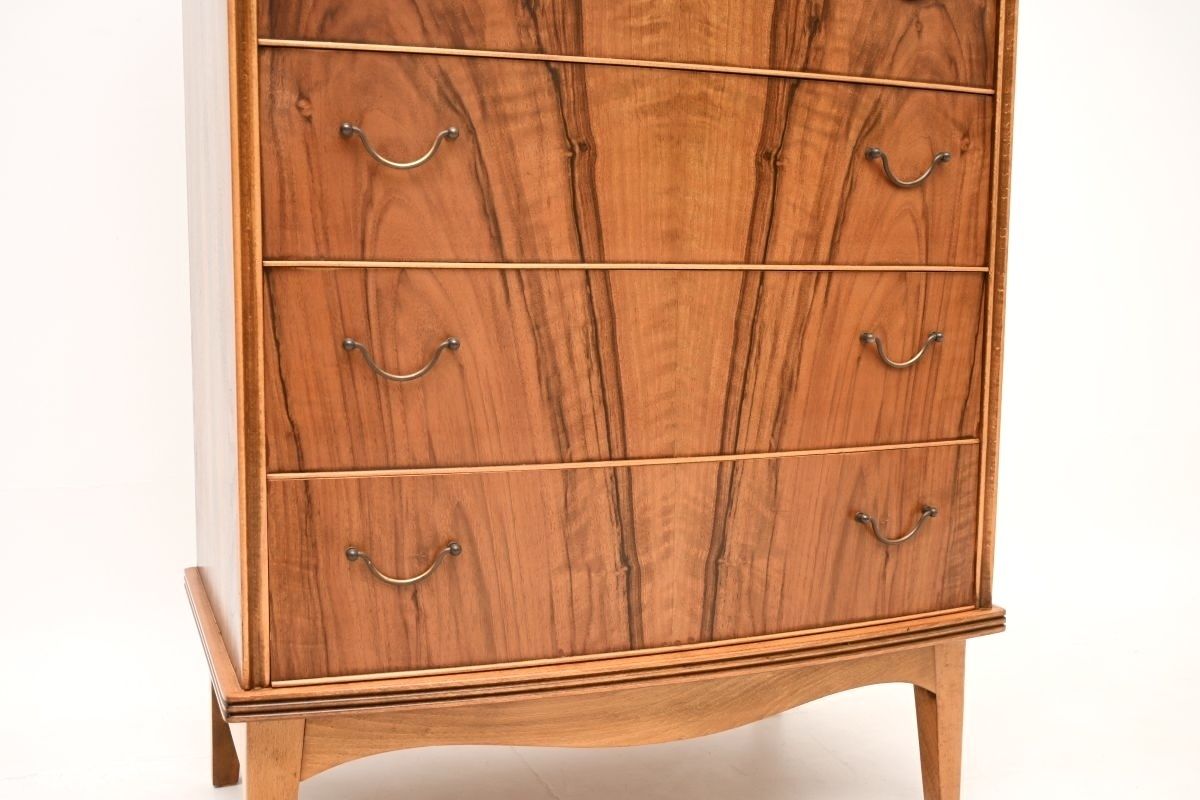 Danish Vintage Walnut And Brass Chest Of Drawers photo buy