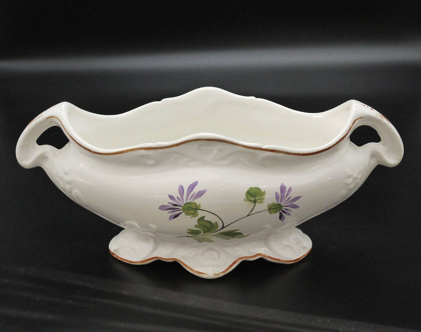 Large Art Nouveau Planter, Floral Earthenware Planter St Amand photo 157.0