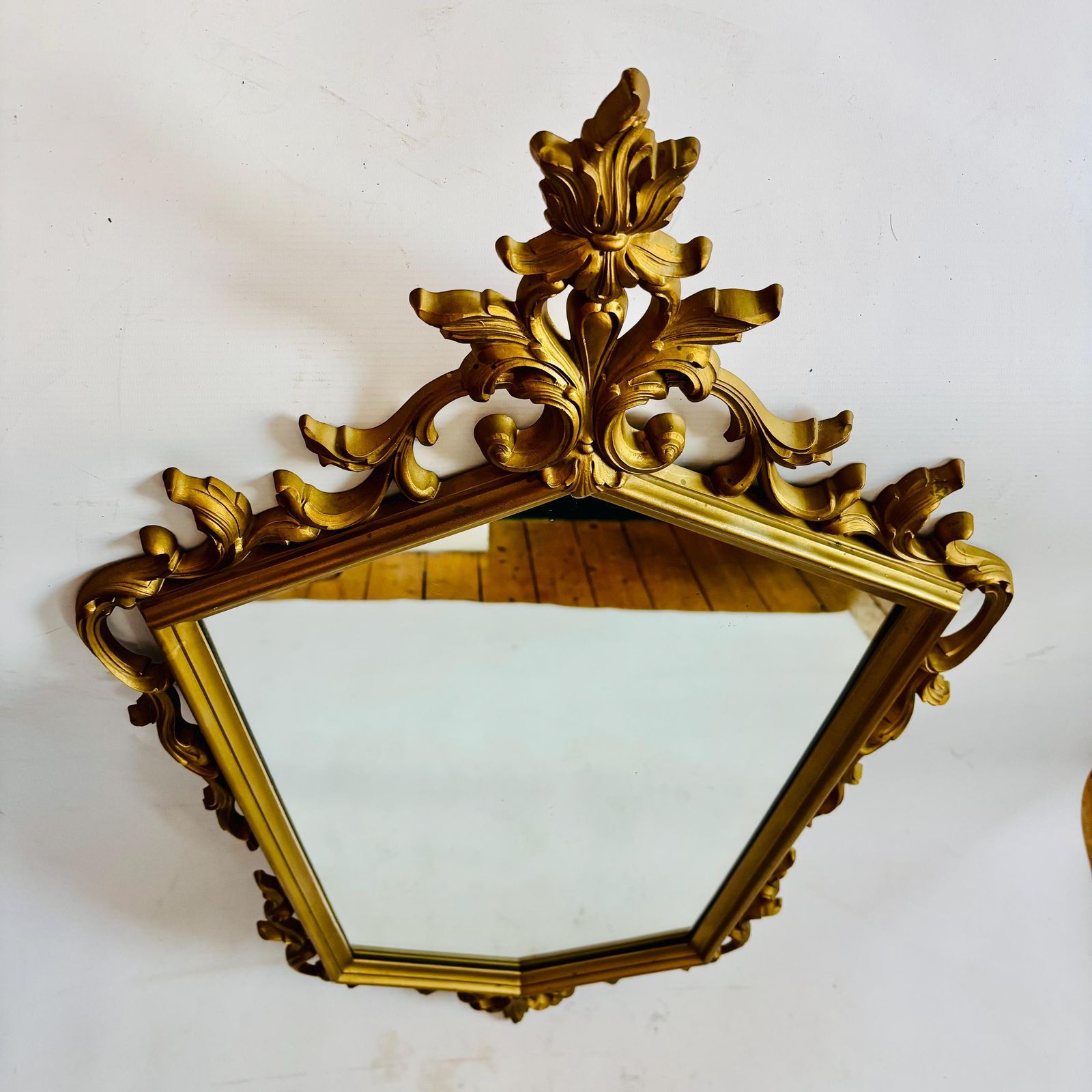 Large Mid Century Syroco Model 4110 Gilt Effect Hollywood Wall Mirrormade In USA 1961 photo buy