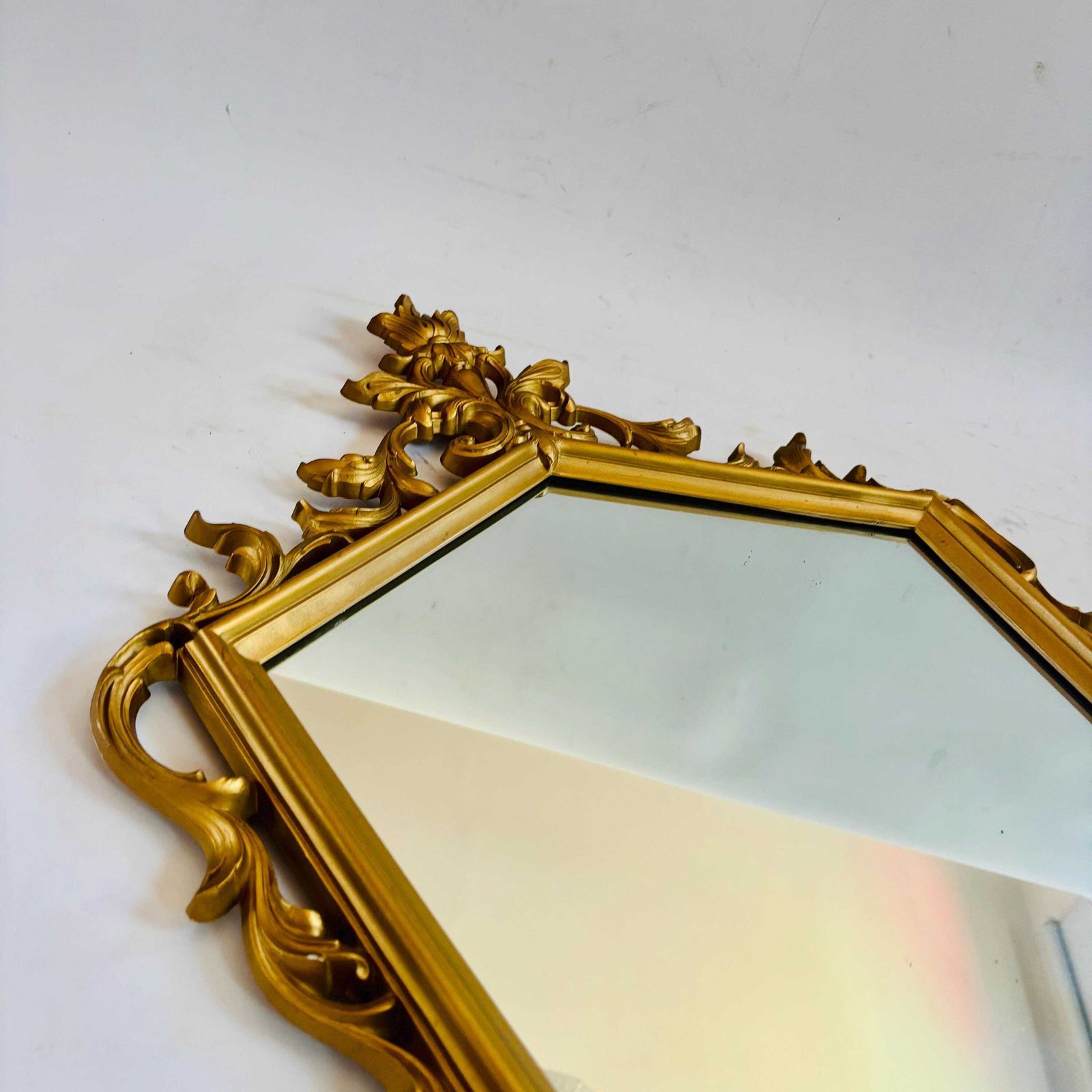 photo for sale Large Mid Century Syroco Model 4110 Gilt Effect Hollywood Wall Mirrormade In USA 1961