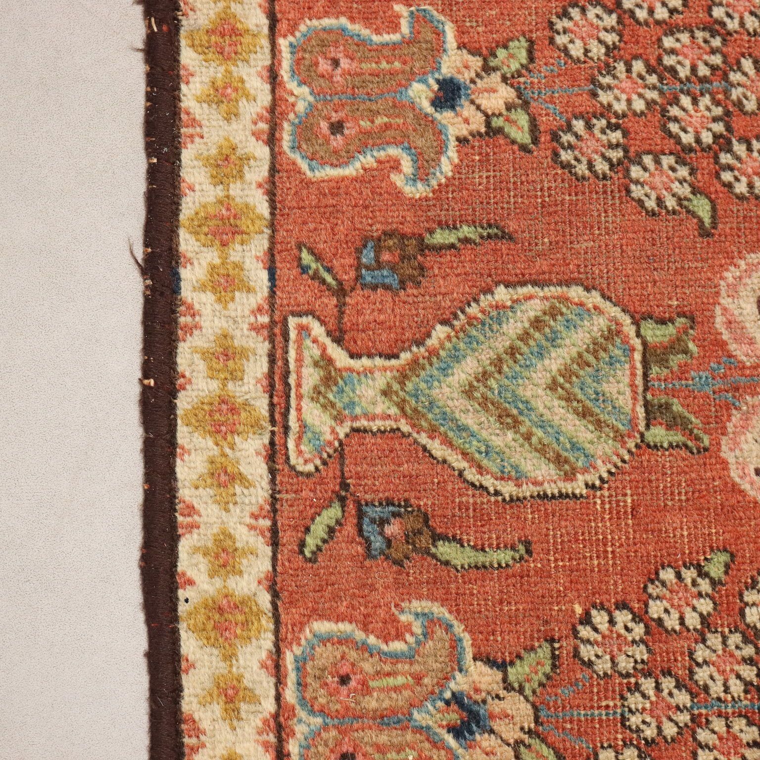 Antique Asian Carpet Cotton Wool Heavy Knot 72 X 53 In photo vinterior