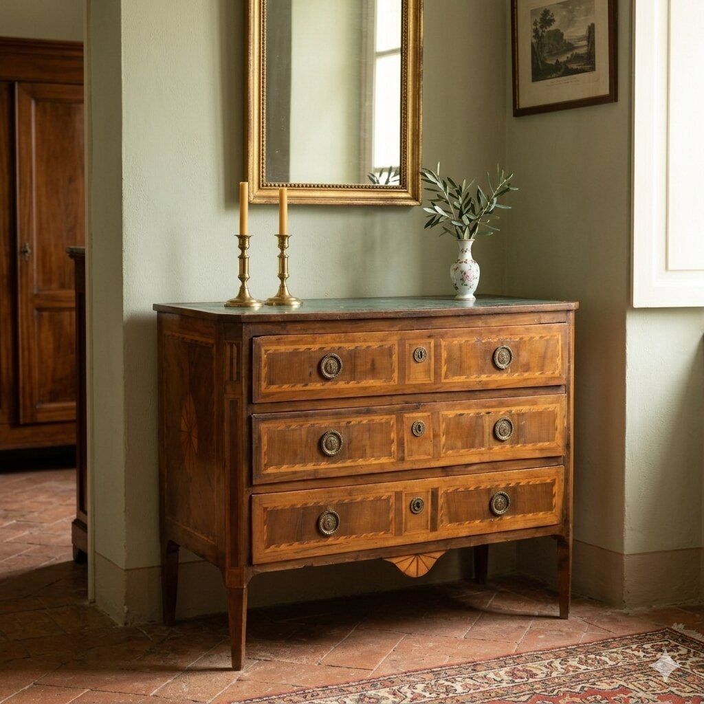 Chest Of Drawers Neoclassical Maple 3 Drawers XIX Century photo furniture