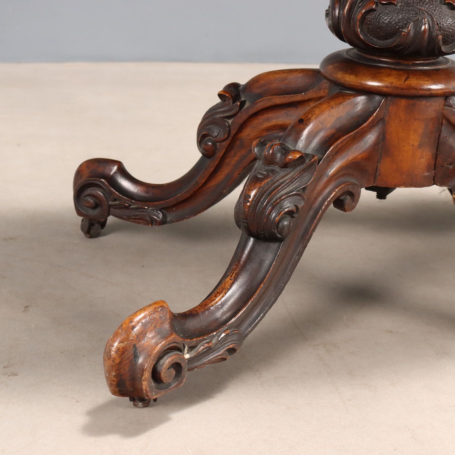 Antique Game Table Walnut Maple Burl Italy XIX Century photo vintage
