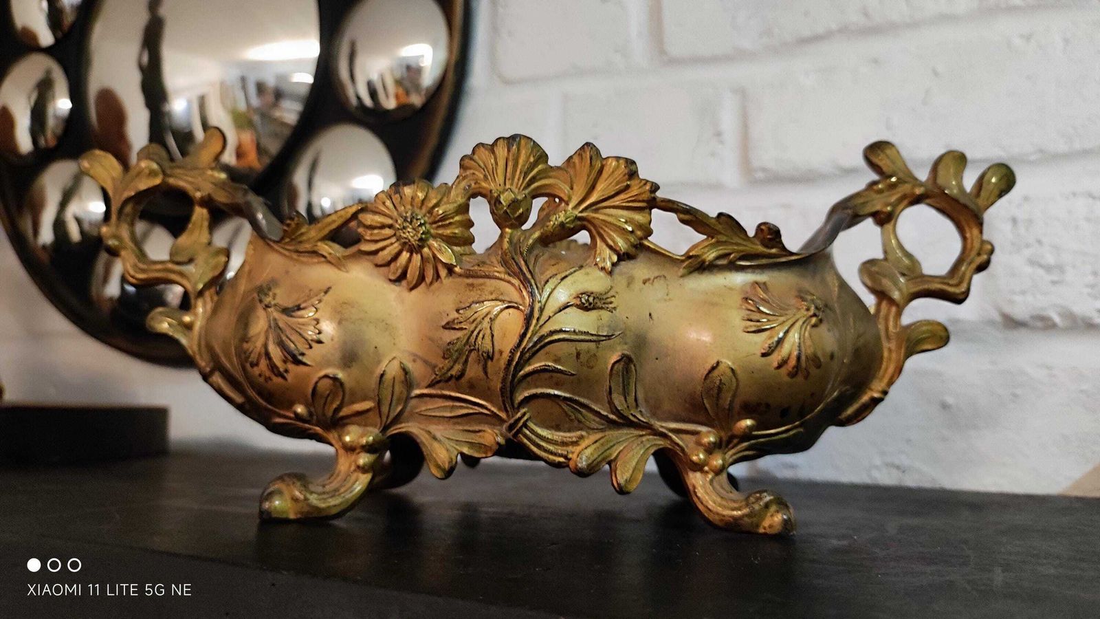 Antique French Jardinière In Rococo Style Centerpiece, Gilded Spelter Planter photo 154.0
