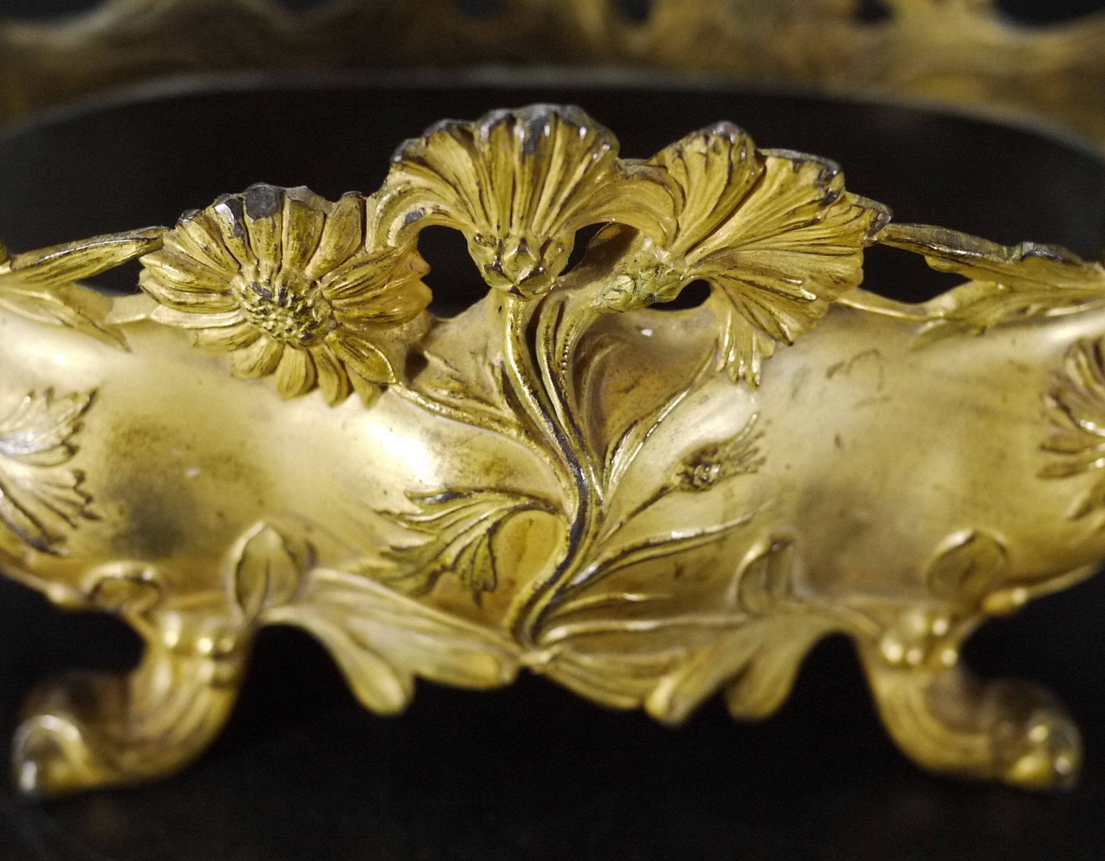 photo for sale Antique French Jardinière In Rococo Style Centerpiece, Gilded Spelter Planter
