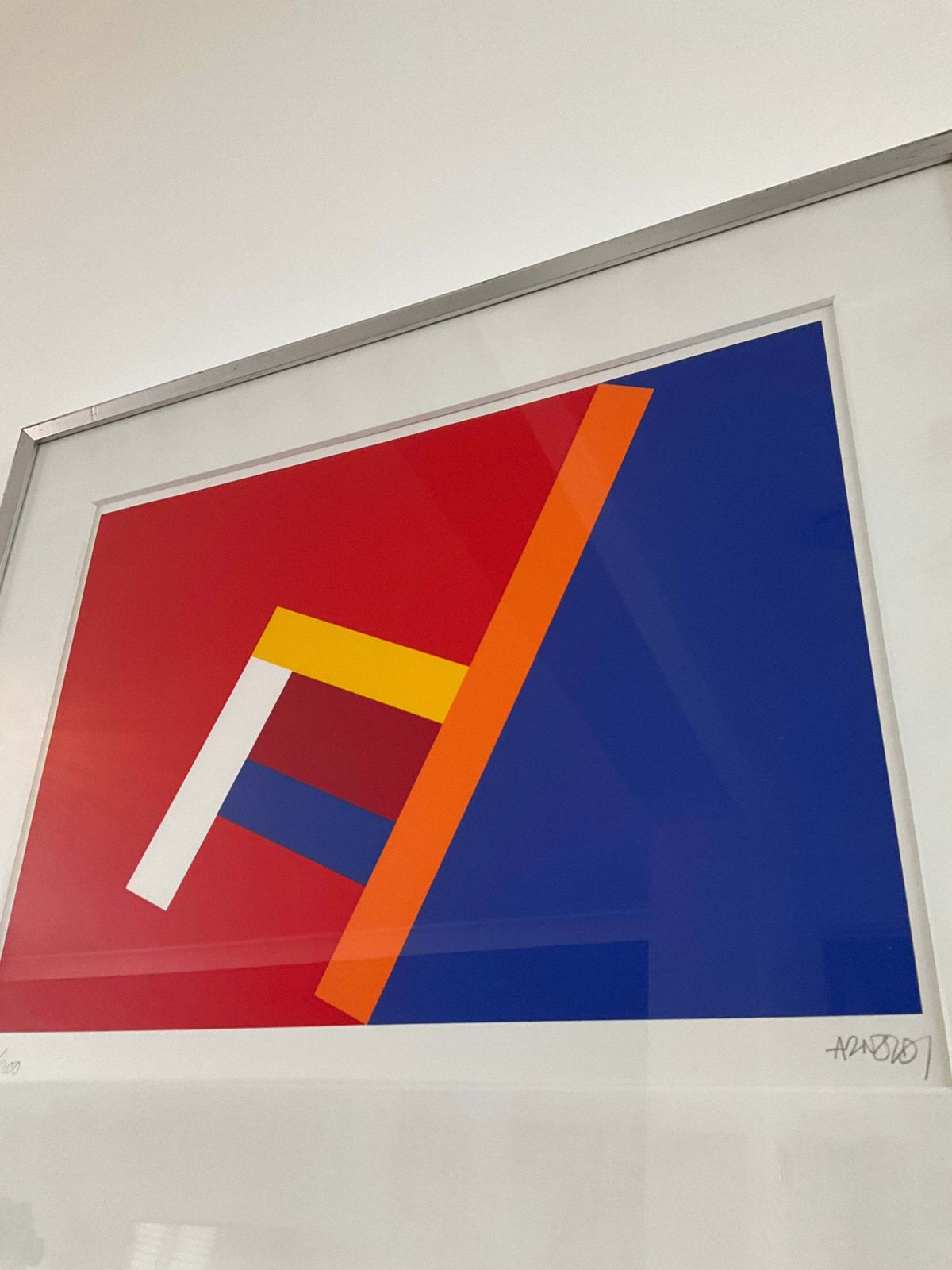 Art Per Arnoldi Print Limited Edition Signed No. 1172/1200 – Danish Modern Abstract Geometric Art – Framed 69cm X 58cm photo