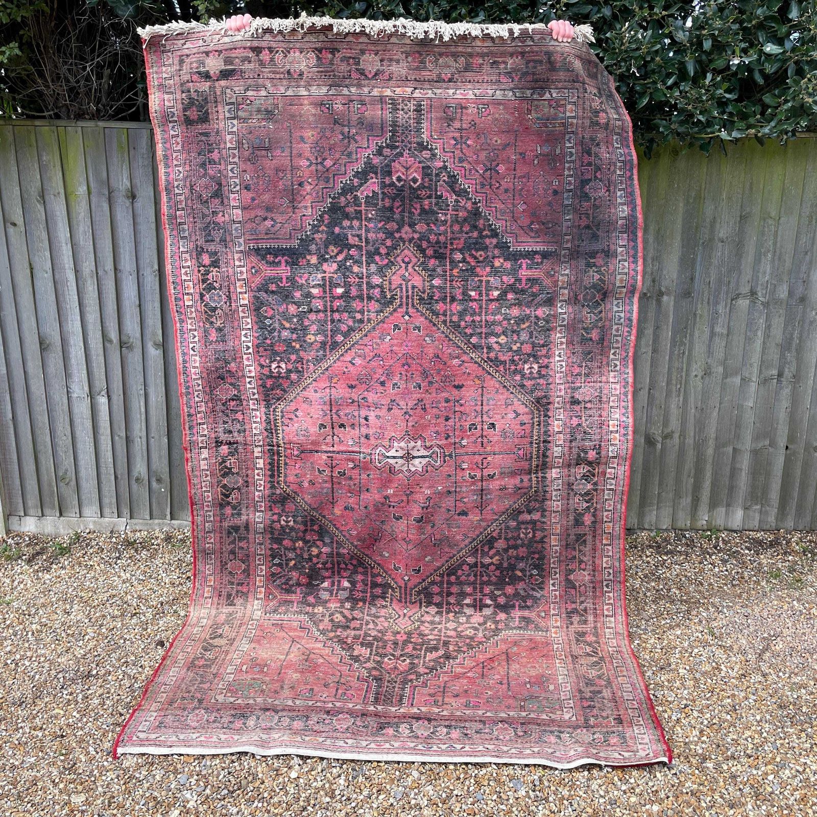 photo buy Large Red Tribal Rug Hand Knotted Hallway Area Carpet Middle Eastern Tribal Handwoven Geometric Tassels Living Room Hallway Boho