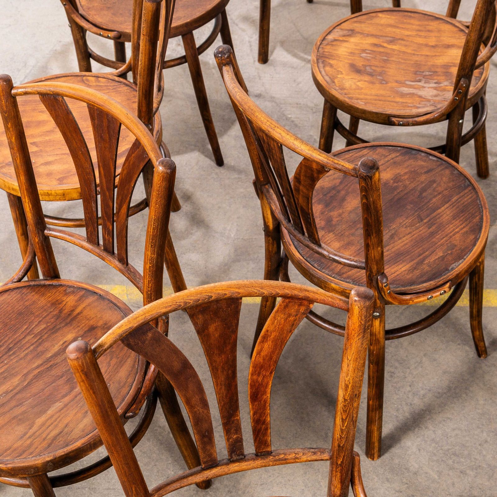 1990’s Fan Back Mid Oak Bentwood Dining Chairs – Set Of Eleven photo 1628.0
