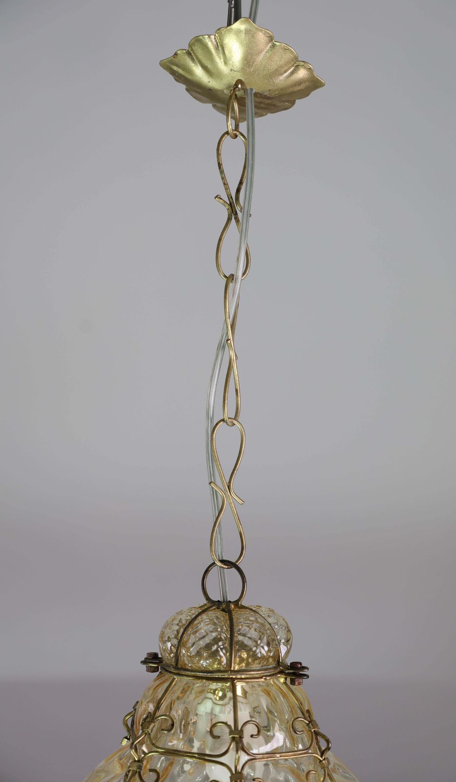 photo vinterior Wonderful Amber Vintage Venetian Lantern, Seguso Murano Glass, Italy, 1950s