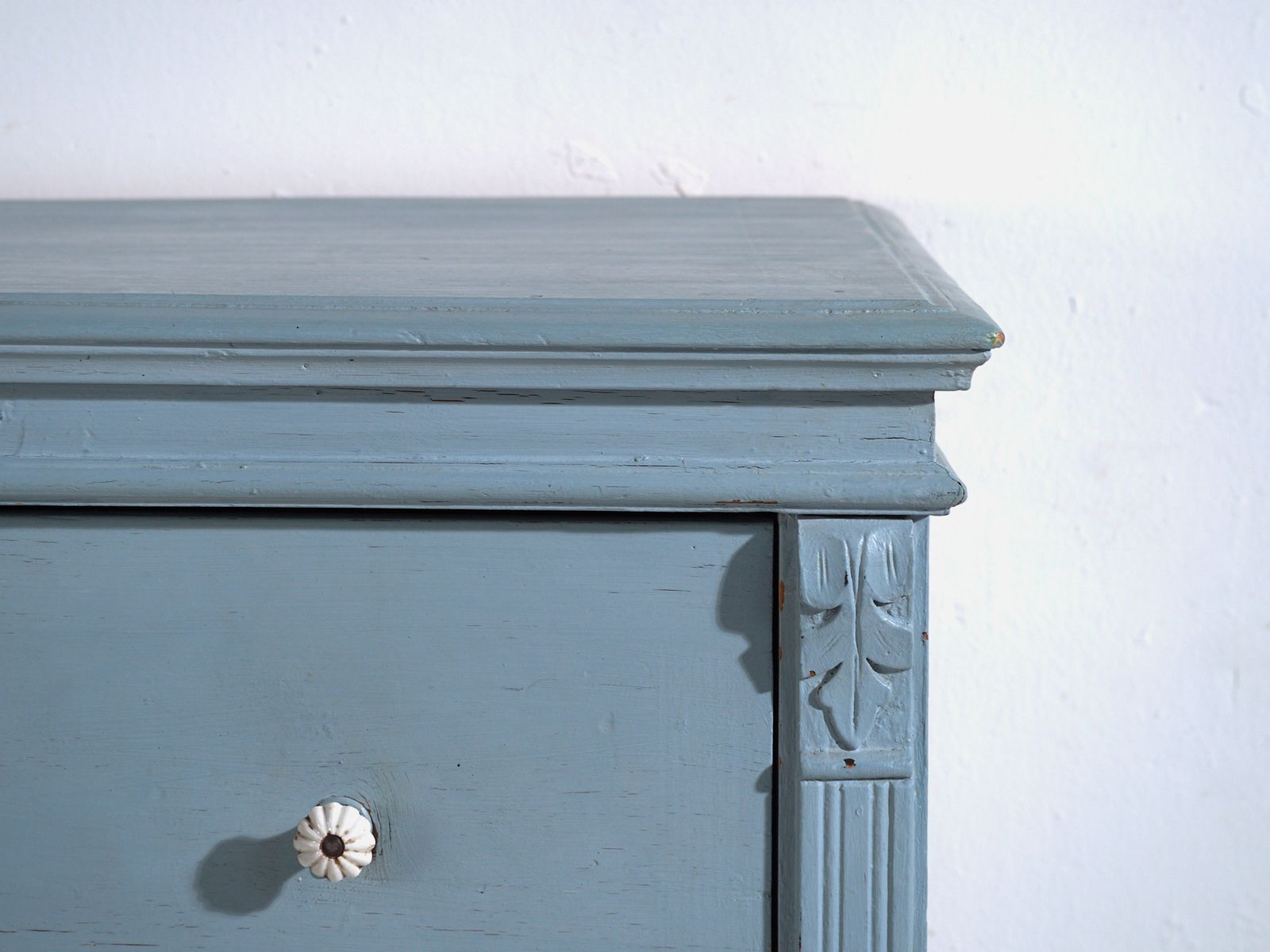 Antique Painted Pine Chest Of Drawers – Rustic European Blue Dresser – Circa 1900 photo buy