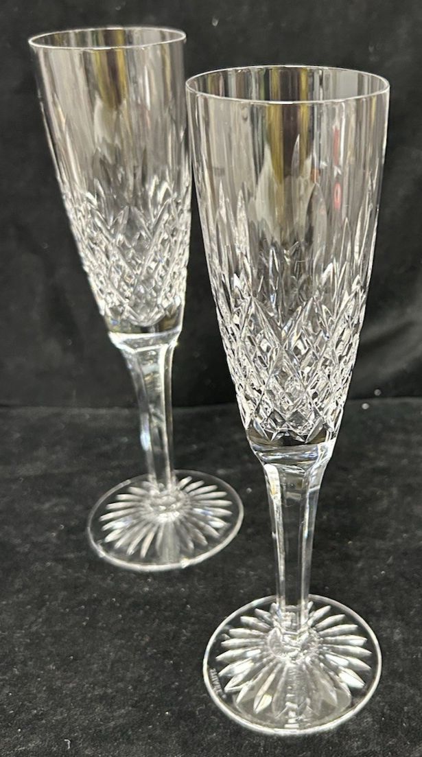 Stuart Crystal  Shaftesbury  Pair Champagne Flutes Glasses 21cm photo furniture