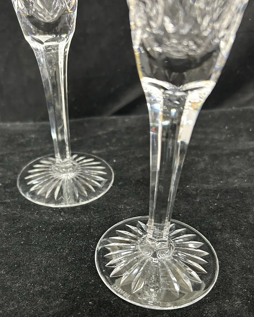 Stuart Crystal  Shaftesbury  Pair Champagne Flutes Glasses 21cm photo vinterior