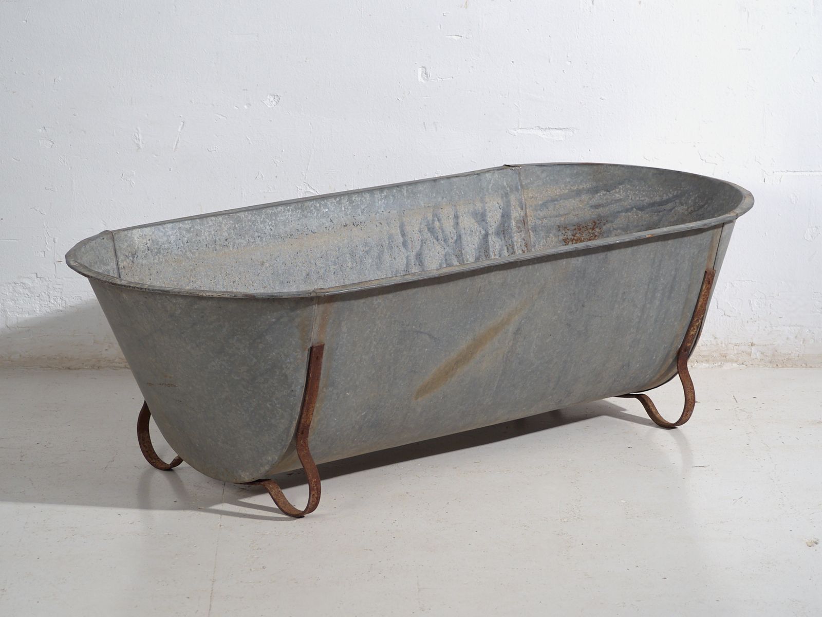 Antique Galvanized Zinc Bathtub – European Industrial Tub – Circa 1900 #6 photo buy